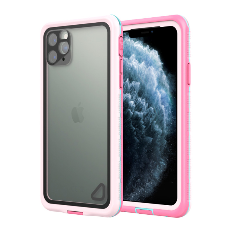 Waterproof box waterproof accessories phone dry bag for iphone 11 ( pink ) transparent back cover
