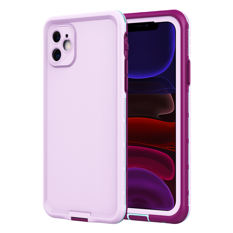 iphone 11 waterproof case fully waterproof iphone 11 case waterproofing ( purple) with solid color back cover