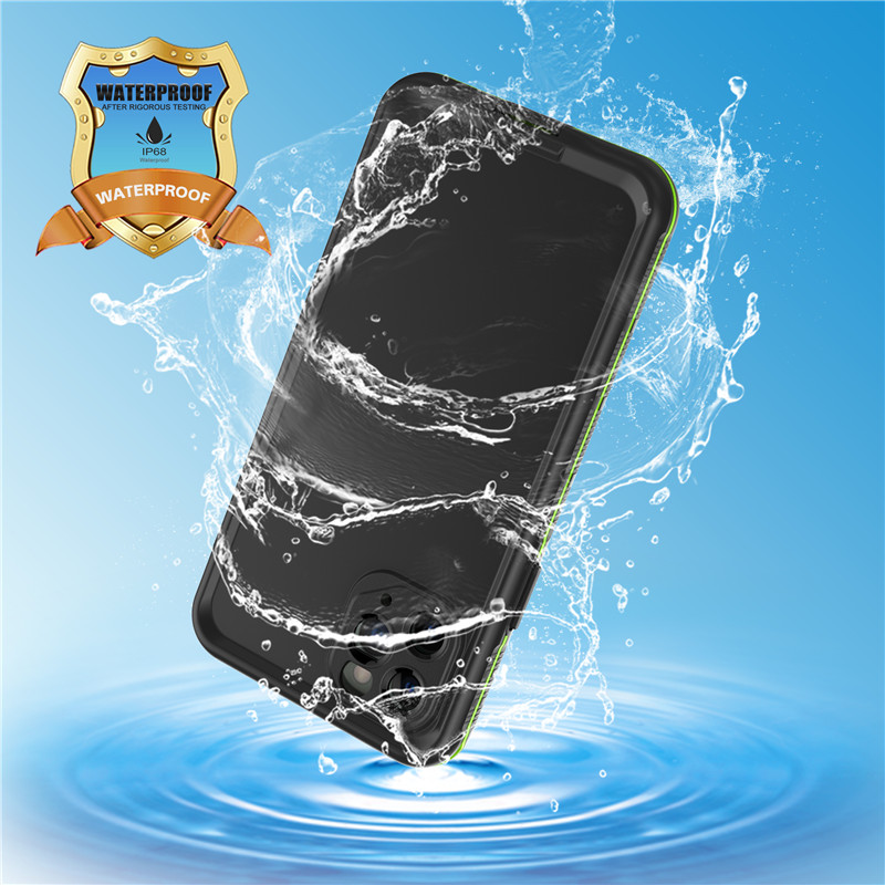 Universal waterproof case handphone waterproof case iphone water proof phone for iphone 11 pro ( black) with solid color back cover