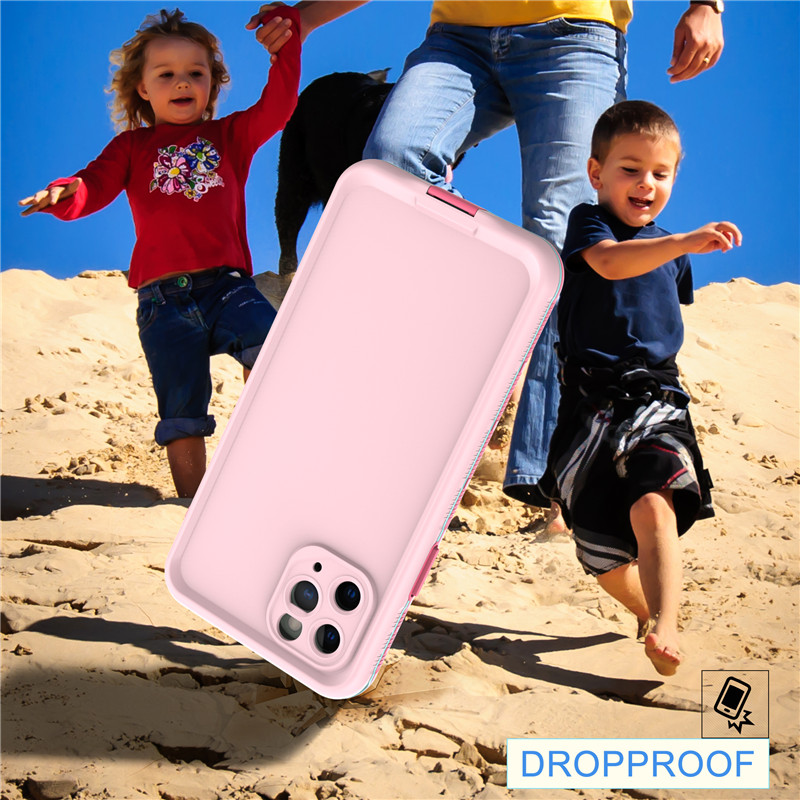 Apple iphone 11 pro waterproof 100 waterproof phone case iphone 11 pro waterproof puch ( pink) with solid color back cover