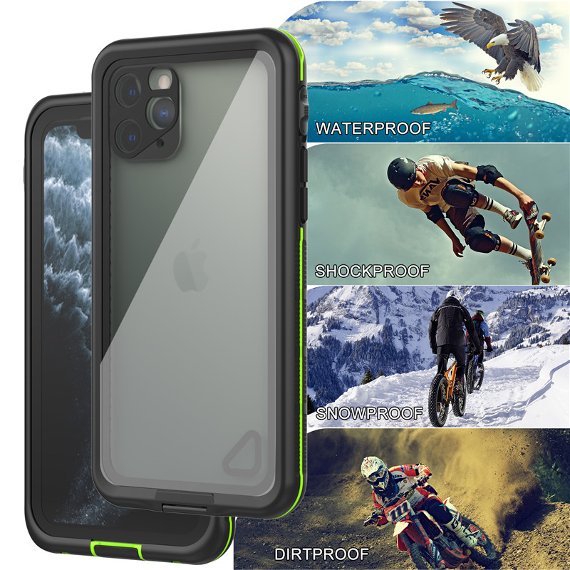 Underwater phone case waterproof holder iphone 11 pro waterproof case ( black) with transparent back cover