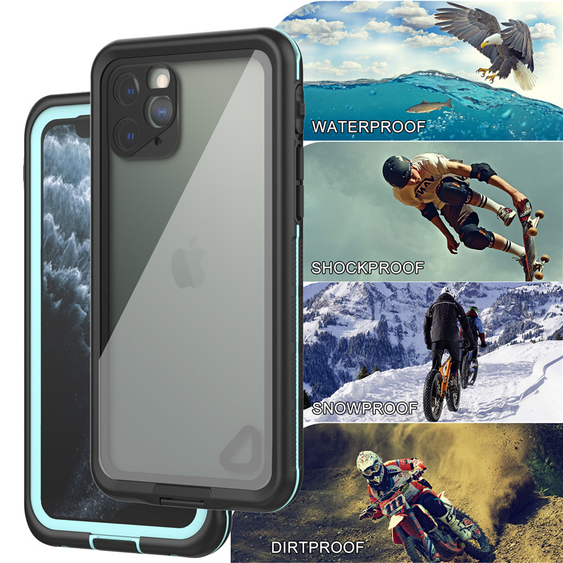 Waterproof cell best iphone 11 pro case waterproof lifeproof waterproof iphone 11 pro ( blue) with transparent back cover