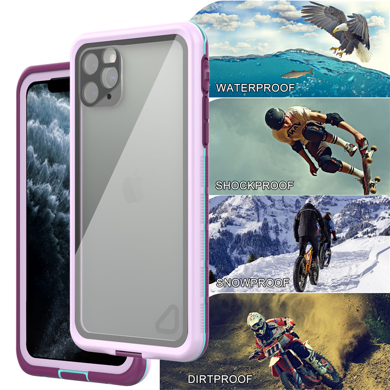 Waterproof phone pocket best cheap waterproof iphone 11 pro max case immortal waterproof iphone case ( purple) with transparent back cover