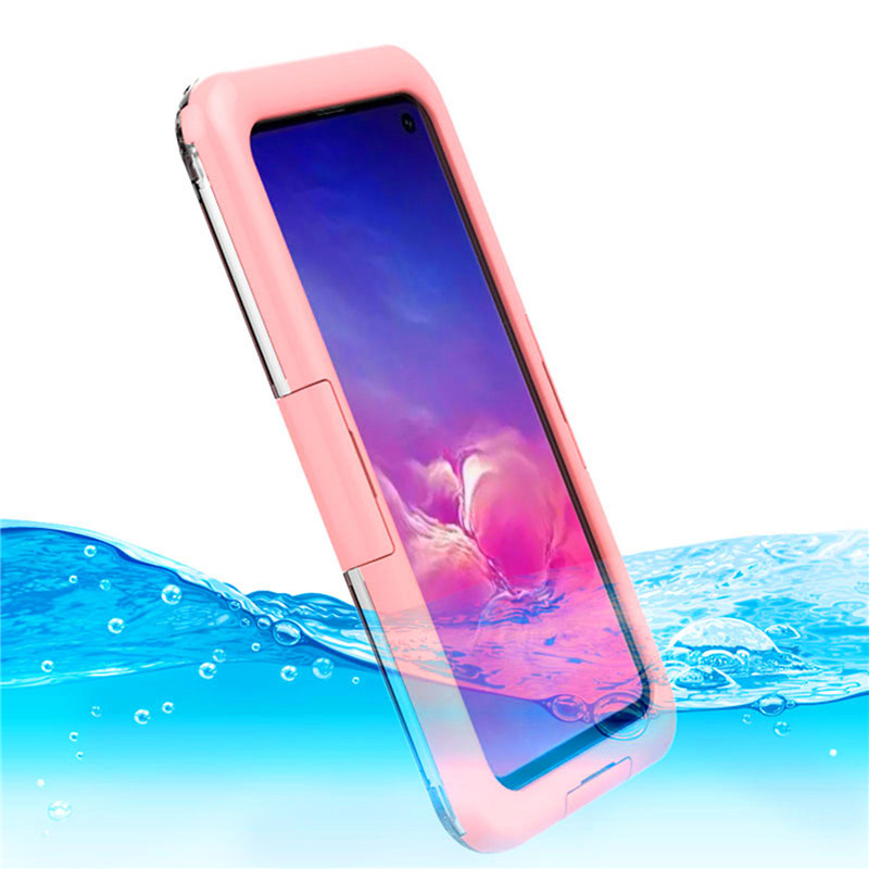 New cheap waterproof phone case for Samsung S10 ( Pink )