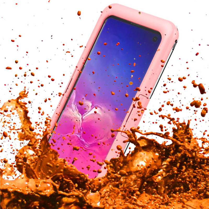 New cheap waterproof phone case for Samsung S10 ( Pink )