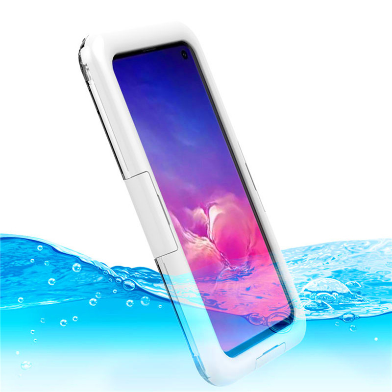 Phone cases with water in them phone water protector life case for Samsung S10 ( White )