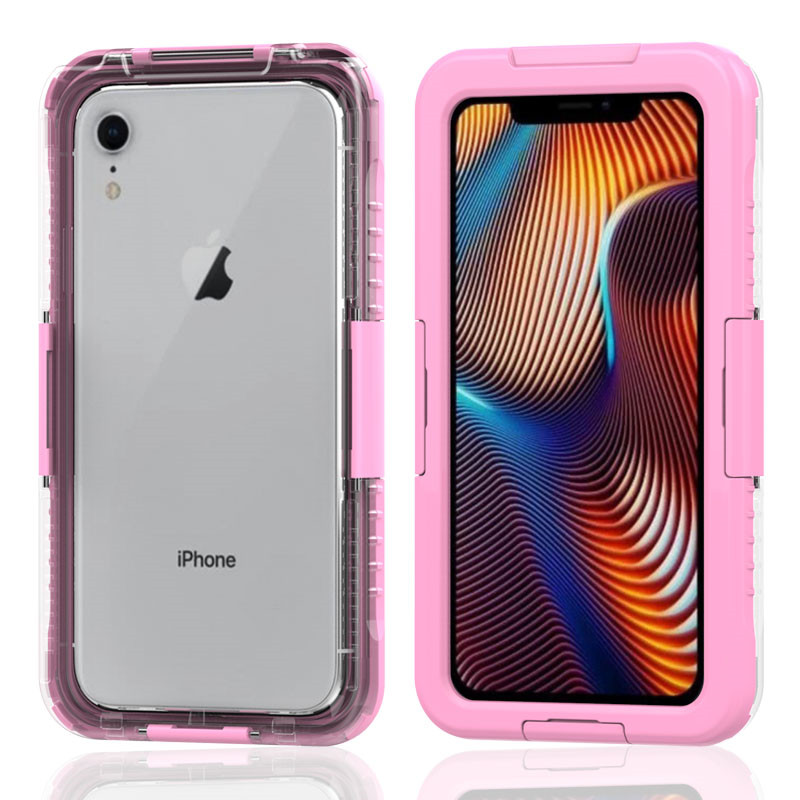 Cheap iphone XR case lifeproof where to buy underwater iphone case waterproof case for phone and wallet ( Pink )